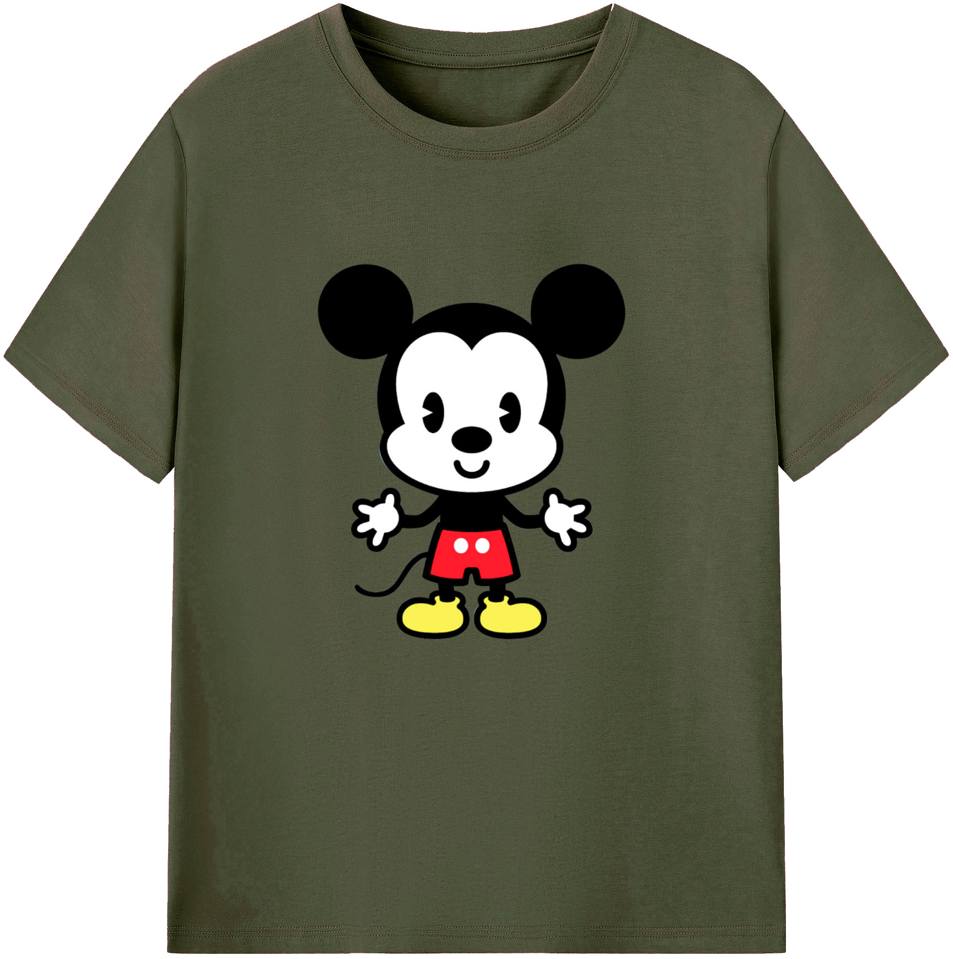 ミッキーマウス Mickey Mouse 綿100％ メンズ半袖Tシャツ｜肌触りやわらか＆通気性
